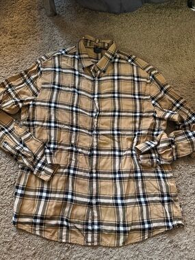Men’s XL Burberry Print H and M Flannel Button Up